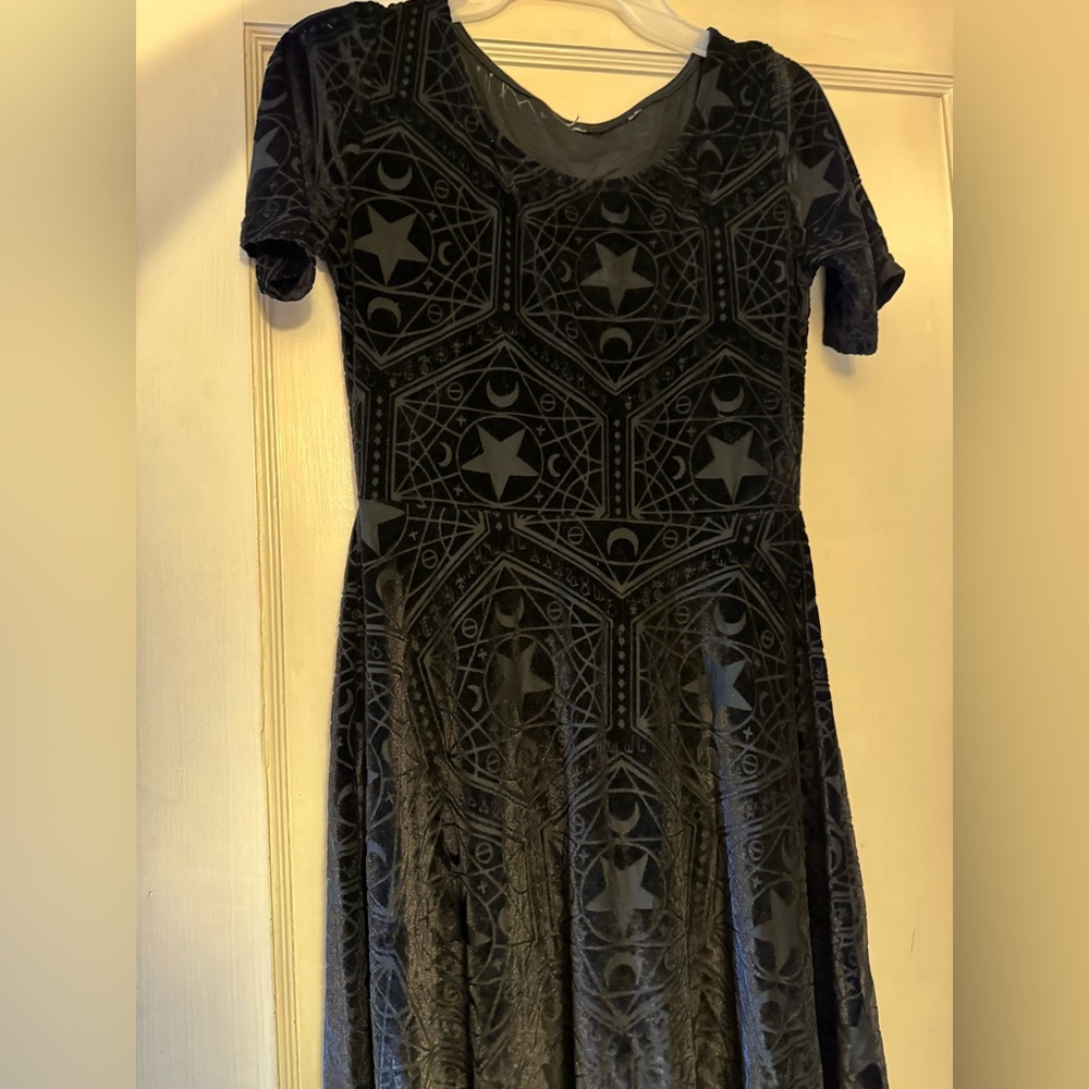 Small sheer velvet pentagram witchy dress. No tags